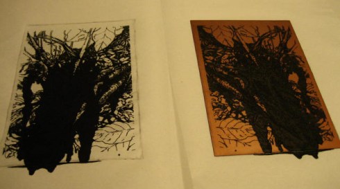First proof, etching