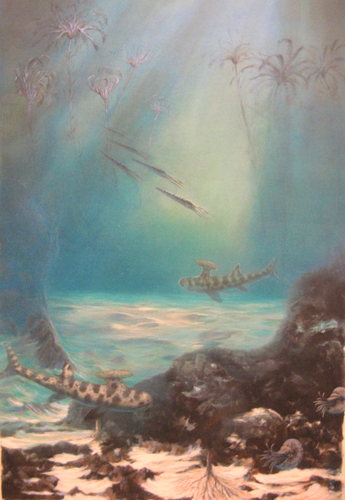 Crinoid Painting, in progress