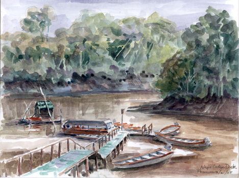Boat dock on the Napo River; our starting point for walking into the jungle.