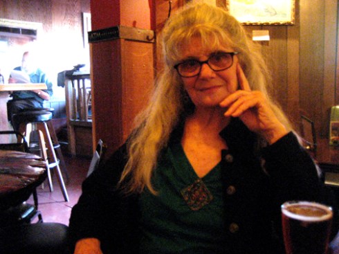 Contemplation and art at a Berkeley pub. My mother, Frances Spencer, conjures up strange visions and other worlds in her art.