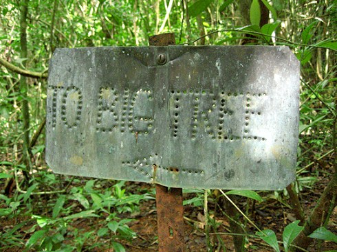 Trail marker on Barro Colorado Island- don't get lost!
