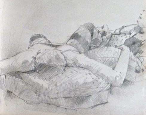 Exhausted models sprawl; 20 minute pose.