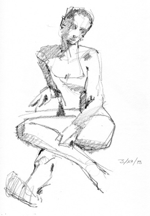 Awkward+ winsome= beautiful. 4 minute pose. Stillman & Birn Gamma Series 8 1/2" x 11" hardbound sketchbook. 