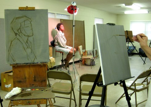 Trying for the new. Oil on toned canvas