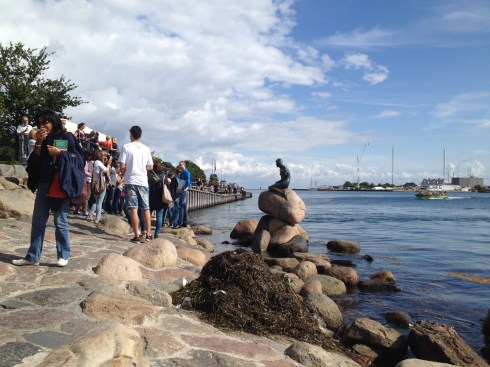 The Little Mermaid, on the harbor in Copenhagen. 