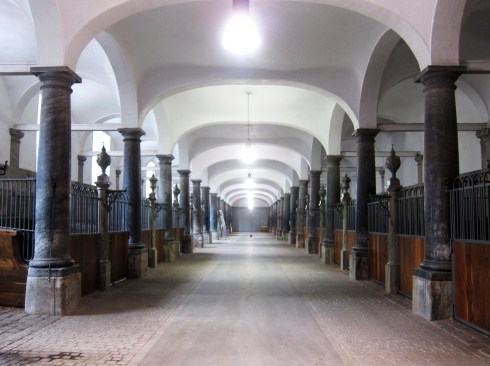 The actual Danish Royal Stables, Christiansborg Palace, Copenhagen. At their height, they housed 270 horses. Today they hold about 20. But walking in here, the first thing that hits you is a strong feeling of well-being and the sweet scent of hay and horses. Nothing else like it.